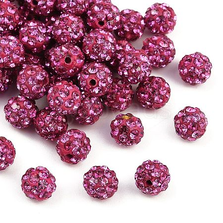 Polymer Clay Rhinestone Beads RB-H284-6MM-Half-502-1