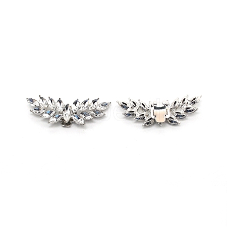 Alloy Rhinestone Shoe Buckle Clasps LS-KY-WH0030-42-1