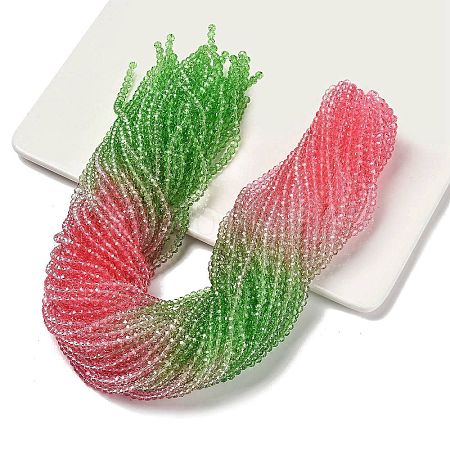 Transparent Painted Glass Beads Strands X1-DGLA-A034-T1mm-A18-1