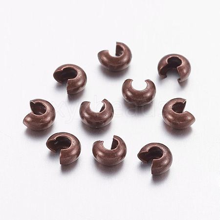 Brass Crimp Beads Covers X-KK-H289-NFR-NF-1