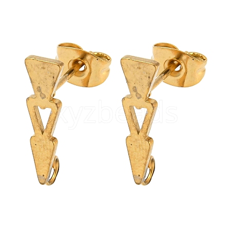 Ion Plating(IP) 304 Stainless Steel Stud Earring Findings STAS-H180-15G-1