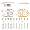 40Pcs 4 Styles 304 Stainless Steel Earring Hooks & Hoop Earring Findings STAS-CJ0002-38-4