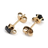 Ion Plating(IP) 304 Stainless Steel Cubic Zirconia Stud Earring Findings STAS-P373-06A-05-2