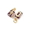 Brass Pave Cubic Zirconia Pendants KK-H078-33G-04-2