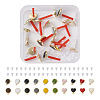 Elecrelive 20Pcs 10 Style Alloy Enamel Stud Earring Findings FIND-EL0001-03-1