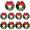 10Pcs 2 Styles Plastic Christmas Wreaths AJEW-OC0014-73-1
