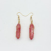 Crystal Hexagon Handmade Copper Wire Wrapped Earrings Natural Stone Column Earrings ND6138-11-1