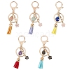  5Pcs 5 Styles Natural Gemstone Nuggets Bead Tassel Pendant Keychain KEYC-NB0001-51-1