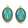 Brass Enamel Pendants KK-S345-180B-1