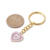 Rack Plating Light Gold Tone Heart Alloy Enamel Keychains KEYC-JKC00613-3