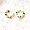 Brass Micro Pave Cubic Zirconia Cuff Earrings X-ZIRC-H109-06G-5