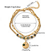 304 Stainless Steel & Natural Flower Amazonite Beaded Double Layer Bracelets FS-WG81BCE-03-1