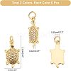 SUPERFINDINGS 12Pcs 2 Colors Brass Micro Pave Clear Cubic Zirconia Pendants ZIRC-FH0001-29-4