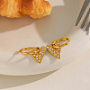 304 Stainless Steel Rhinestone Hoop Dangle Earrings for Women BD6871-4