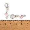 Rack Plating Alloy Pink Enamel European Dangle Charms FIND-C055-14P-3