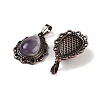 Natural Amethyst Teardrop Pendants G-K363-01R-05-2