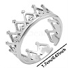 Non-Tarnish Vintage Hollow Crown 304 Stainless Steel Cuff Rings LW3527-1-1