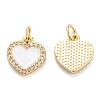 Brass Micro Pave Clear Cubic Zirconia Pendants ZIRC-M115-43G-B-2