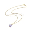 5Pcs 5 Color Glass Plum Blossom Pendant Necklaces Set with Brass Cable Chains for Women NJEW-JN04110-4