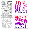 Globleland 1 Set Birthday Cake PET Hollow Out Drawing Painting Stencils DIY-GL0004-111-8