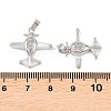 Brass Micro Pave Clear Cubic Zirconia Pendants KK-G549-18A-P-3