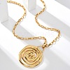 304 Stainless Steel Flower Pendant Necklaces for Women NJEW-Z061-05G-01-1