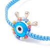 Big Evil Eye Braided Bead Bracelet BJEW-JB07109-05-4