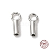 Anti-Tarnish Rhodium Plated 925 Sterling Silver Cord Ends STER-P055-01A-P-1