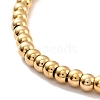 PVD Vacuum Plating 201 Stainless Steel Round Beaded Bracelet for Women STAS-D179-03G-02-2