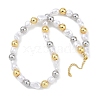 Rack Plating 10mm Round Brass & ABS Imitation Pearl Beaded Necklaces NJEW-P317-09-1