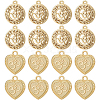 BENECREAT 20Pcs 2 Style Alloy Pendants FIND-BC0002-09-1