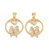 Brass Micro Pave Cubic Zirconia Pendants ZIRC-P106-41G-2