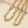 304 Stainless Steel Hollow Oval Link Chain Necklaces &  Bracelets Sets SJEW-D091-07G-3