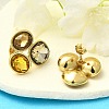 304 Stainless Steel Rhinestone Stud Earrings EJEW-M070-03G-2