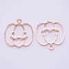 Alloy Kitten Open Back Bezel Pendants PALLOY-WH0080-02RG-RS-1