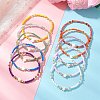 10Pcs Glass Seed Beads & Glass & Natural Trochid Shell Beaded Stretch Bracelets for Women BJEW-MZ00285-2