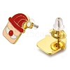 Ion Plating(IP) 304 Stainless Steel Enamel Stud Earrings EJEW-I316-04G-07-2