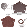 Tartan Pattern Imitation Leather Cuff Wristband for Bikers AJEW-WH0258-937A-2