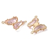 Brass Pave Faceted Glass Connector Charms FIND-Z020-04I-2