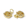 Real 18K Gold Plated Brass Micro Pave Clear Cubic Zirconia Charms KK-E068-VB411-4-3