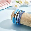 4Pcs 4 Style Acrylic Chunky Curved Tube Stretch Bracelet Sets BJEW-SW00074-03-4