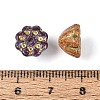 Picasso Baking Paint & Golden Metal Enlaced Glass Beads DGLA-T004-67M-3