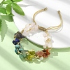 Natural & Synthetic Mixed Gemstone Chips Braided Bead Bracelet BJEW-TA00415-2