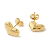 Ion Plating(IP) 304 Stainless Steel Heart Stud Earrings EJEW-C099-12G-3