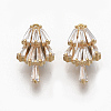 Brass Clear Cubic Zirconia Charms ZIRC-Q021-036G-NF-1