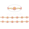 Brass Daisy Flower & Oval Link Chains CHC-I035-13G-10-2