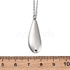 304 Stainless Steel Teardrop Pendant Cable Chain Necklaces for Women NJEW-A038-01P-5