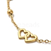 Titanium Steel Double Heart Link Bracelets for Women BJEW-G719-08G-2