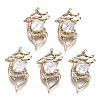 Brass Micro Pave Cubic Zirconia Pendants X-KK-R111-028-1