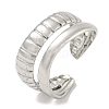 304 Stainless Steel Double Lines Open Cuff Ring RJEW-C067-18P-1